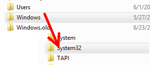 Windows Explorer, Windows, System 32